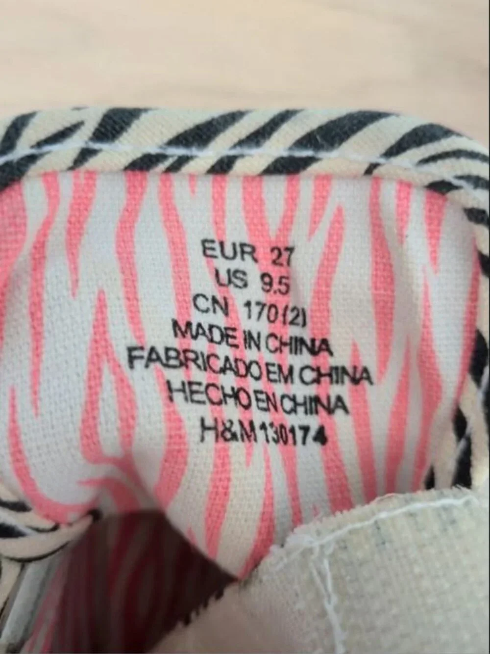 H&M sneakers Hook and Loop tiger and leopard print size 9.5